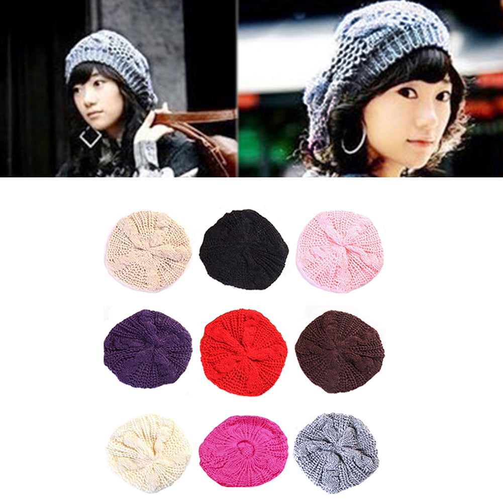 Womens Winter Knit Slouchy Beanie Baggy Warm Soft Chunky Cable Hats 