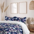 thumbnail image 2 of Ambesonne Tropical Down Alternative Quilt Comforter, Watercolor Cranes Flowers, Twin, Dark Coral and Petrol Blue, 2 of 5