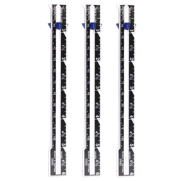 OUNONA Aluminum and Plastic Sewing Ruler for Measuring with Button Positioning and Circle Drawing 3 Pieces