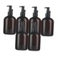 thumbnail image 3 of Dispensador de jabón de manos multiusos portátil con bomba, 6 unidades, dispensador de champú marrón negro 300ml, 3 of 9