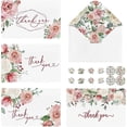 thumbnail image 1 of 36 Pack Rose Floral Thank You Cards Wedding Greeting Cards Gift With Envelope, 1 of 5