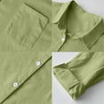 thumbnail image 4 of Harpily Trousers Suit Women Casual Solid Retro Plus Size Cotton Button Shirt High Waist Loose Pocket Long Pant Suit Army Green Green L, 4 of 5
