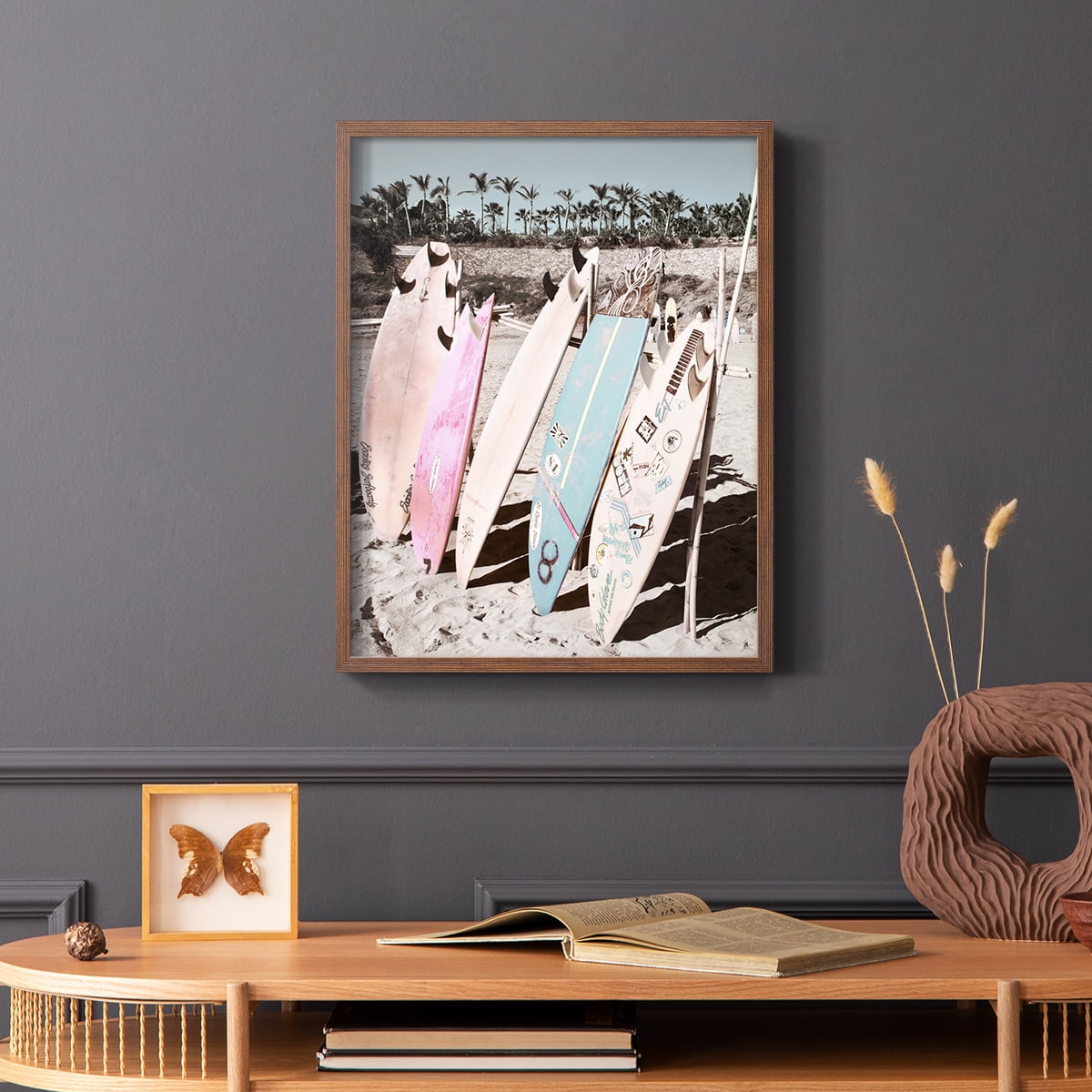 Wave Ready Framed Print in Brown Solid Wood 11 x 14 Framed Print