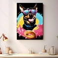 thumbnail image 2 of Miniature Pinscher Art Canvas Fun Popcorn, Donuts and Lollipops Dogs. Watercolor Art Print, Canvas Canvas for wall decor living room, Bedroom, Bathroom. Funny Wall Art Decor, 2 of 4