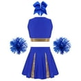 thumbnail image 6 of iiniim Girls Cheer Leader Kids Cheerleading Uniform with Accessories Carnival Party Size 6-16 B Blue 16, 6 of 7