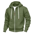 thumbnail image 4 of GERsome Men's Zip Up Hooded Sweatshirt Drawstring Long Sleeve Casual Jacket with Pockets Solid Color, 4 of 7