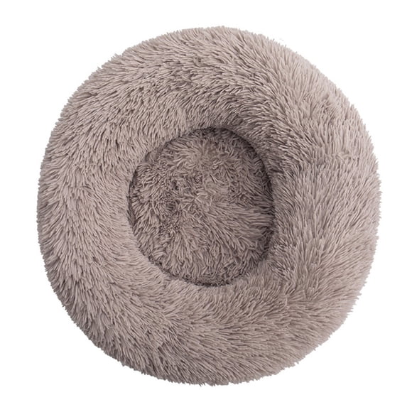 Fawoonu Lit Rond Doux et Confortable pour Animaux de Compagnie Chats et Chiens - Design de Soutien de Cou Luxueux - Léger et Portable - Facile à Entretenir - Plusieurs Options de Couleur - 120cm Marron
