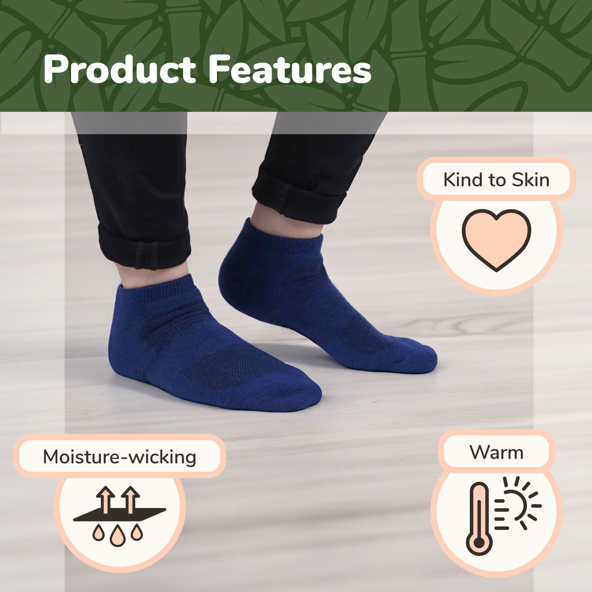 BambooMN Unisex Men and Women's Rayon from Bamboo Wool Blend Athletic Ankle Socks for Home, Travel, Work and Sport - Brown - 4 Pairs - Large