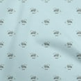 thumbnail image 1 of oneOone Cotton Cambric Sky Blue Fabric Retro Bear Fabric For Sewing Printed Craft Fabric By The Yard 56 Inch Wide, 1 of 5