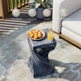thumbnail image 2 of COSIEST 15''  Round Outdoor Side Table Black, Concrete End Table, 2 of 7