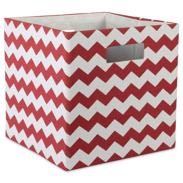 Rust Red Polyester Cube Storage Bin with Chevron Design 13" Walmart