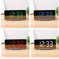 thumbnail image 2 of fastboy Curved Digital Alarm Clock With Makeup Mirror Function For Kids There Are 2 Brightness Levels red, 2 of 6