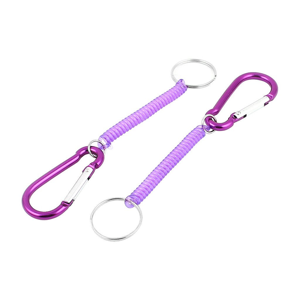 Unique Bargains 2pcs Purple Plastic Elastic Spiral Spring Coiled Coil
