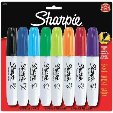 Sharpie Chisel Tip Permanent Markers 8/Pkg Assorted Colors