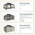 thumbnail image 2 of Summit Living 12' x 18' Hardtop Gazebo Aluminum Frame Galvanized Steel Double Roof Patio Gazebo with Netting & Curtains Brown, 2 of 8