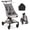 light grey, variant on Lightweight Baby Stroller, Compact Travel Stroller for Airplane, One-Click Fold, Infant Toddler Stroller w/Adjustable Canopy, Storage Basket for Kids