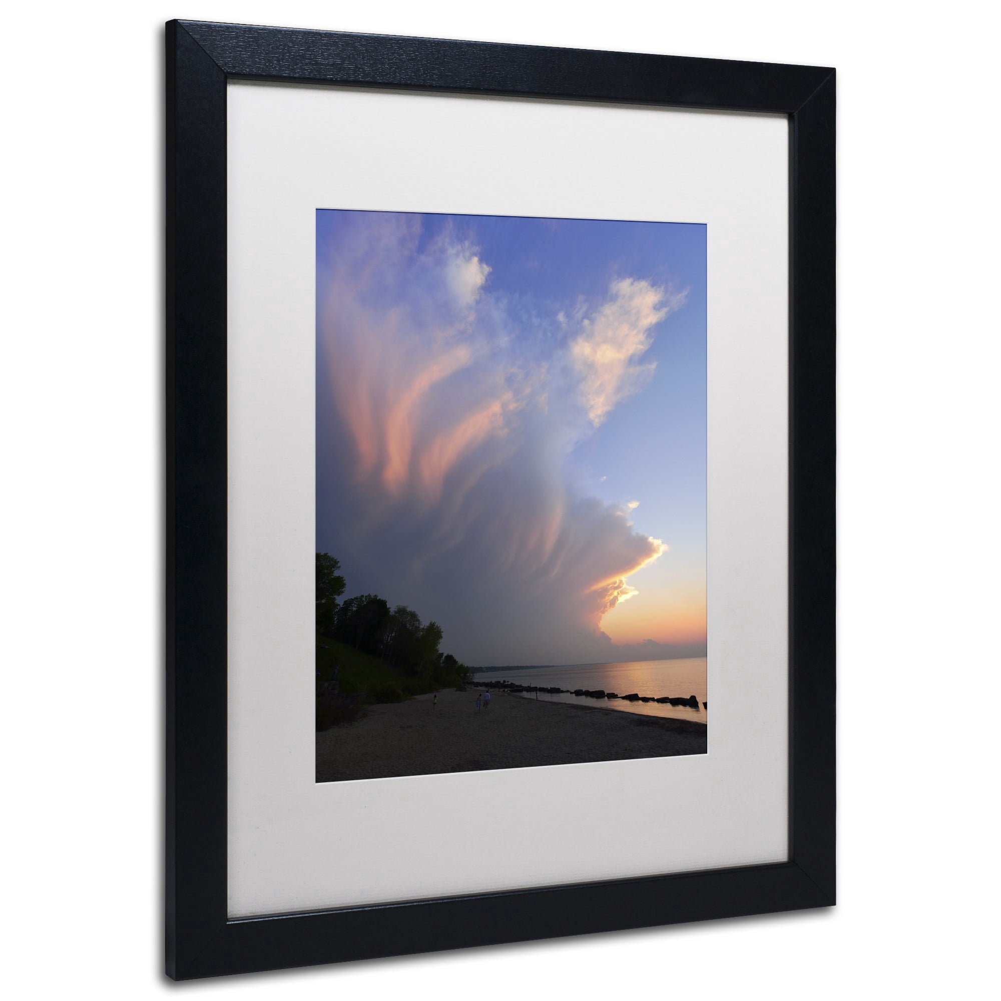 Trademark Fine Art "Developing Sunset Storm" Canvas Art by Kurt Shaffer White Matte, Black Frame