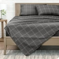 thumbnail image 1 of Bare Home Ultra-Soft Sheet Set - Premium 1800 Collection - Deep Pockets - 4-Pieces - Full, Modern Plaid - Gray/White, 1 of 8