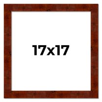 17x17 Walnut Brown Veneer Real Wood Picture Frame Width 1.75 inches | Interior Frame Depth 0.5