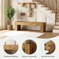 thumbnail image 6 of Tribesigns Solid Wood Bench, 63" Rustic Extra Long Heavy Duty Entryway Bench with Sturdy Frame for Dining Room, Entryway, 6 of 8