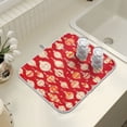 thumbnail image 4 of Yayeee Dish Drying Mat for Kitchen Counter 18" x 24" Microfiber Super Absorbent Coffee Decorative Pad, Orange Christmas Ornaments Pattern, 4 of 9