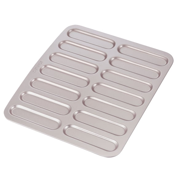CHEFMADE Eclair Cake Pan, 14-Cavity Non-Stick Mini Eclair Cookie Biscuits Bakeware for Oven Baking (Champagne Gold)
