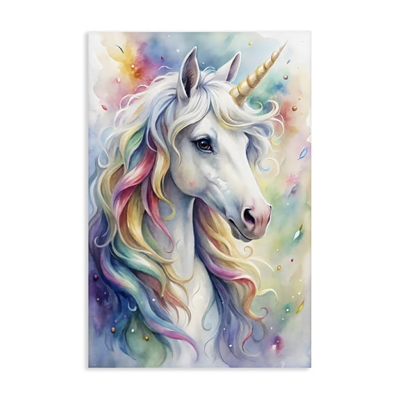 Stupell Industries Pastel Colorful Unicorn Canvas Wall Art, design by Creative Studio
