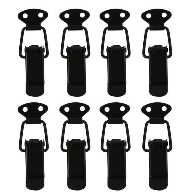 EeaseMX Juego de 8 cierres de palanca con resorte de acero inoxidable para equipaje (negro)