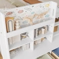 thumbnail image 5 of Harper & Bright Designs Twin XL Size Loft Bed with Storage Drawers and Shelves, Low Loft Bed Frame with Curtain and Chalkboard for Boys and Girls, White, 5 of 16
