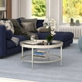 thumbnail image 2 of Henn&Hart 32" Satin Nickel Finish Metal/Glass Coffee Table, 2 of 8