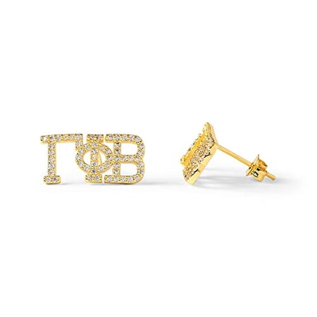 Sorority Shop Gamma Phi Beta Earrings — GPB 18K Gold Plated Sorority Gifts Earrings, Long-Lasting Gamma Phi Beta Gifts for Women