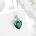 thumbnail image 6 of Juwaliy Dragonfly Necklace Heart May Birthstone Necklace Emerald CZ 925 Sterling Silver Pendant Green Jewelry Women Birthday Christmas Mother's Day Gifts, 6 of 10