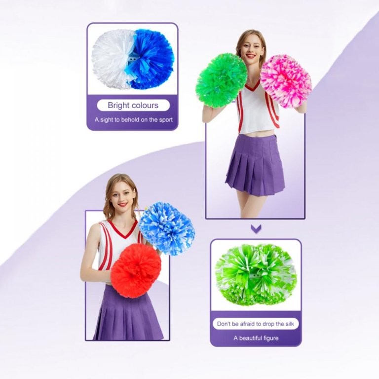 Cheerleader Pom Poms, Cheerleading Pom Pom Non-slip Handle For Stadium For  Holiday Celebration For Sports Meeting 