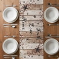 thumbnail image 4 of Table Runner 90 Inches Long for Kitchen Dining, Rustic Star Brown Dresser Scarf Farmhouse, Dining Table Decorations for Wedding/Parties, Vintage Plants Berry Wooden Grain 13 x 90 In, 4 of 8