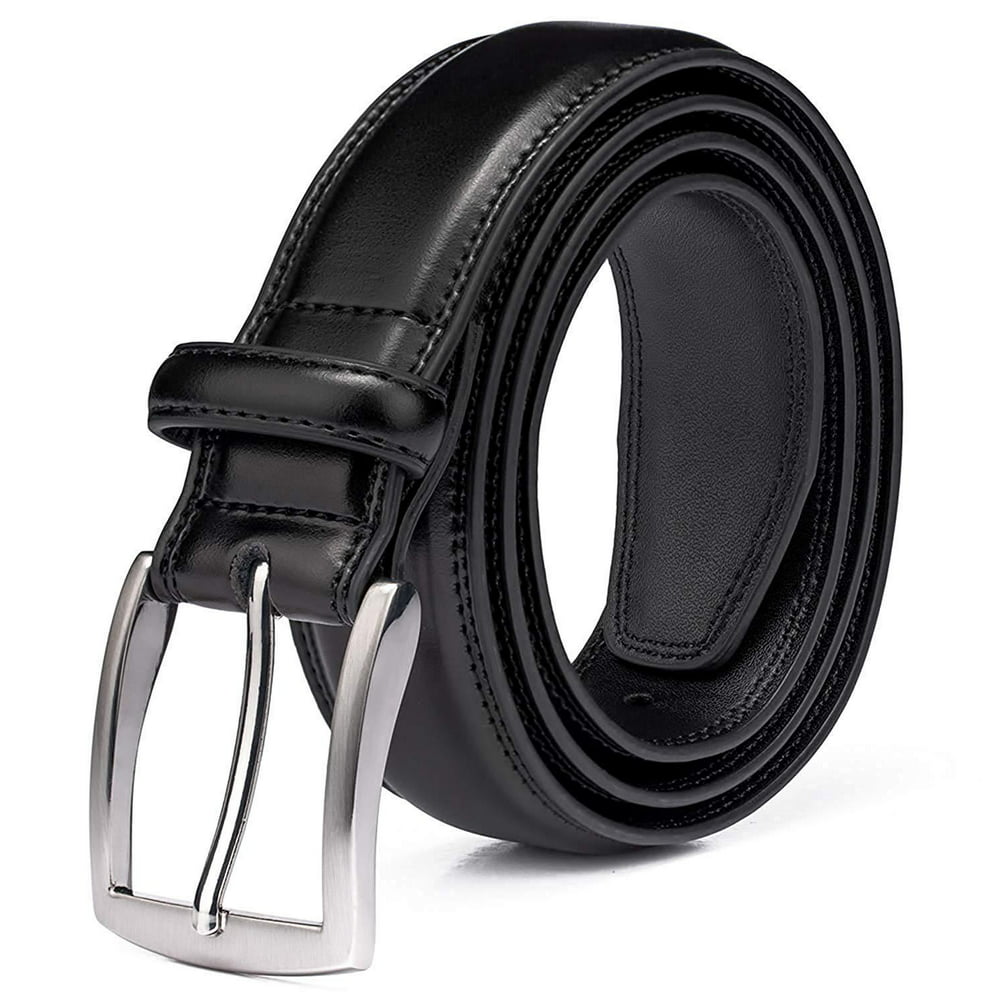 designer black leather belt