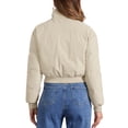 thumbnail image 3 of Chaqueta bomber de invierno para mujer INSPIRE CHIC, abrigo holgado acolchado, cortada, talla XL, color beige, 3 of 6