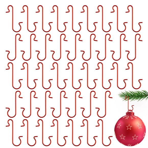 Paquete de 200 ganchos rojos para adorno navideño, 3 cm, color rojo