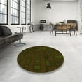 thumbnail image 4 of Ahgly Company Machine Washable Indoor Round Transitional Dark Bronze Brown Area Rugs, 6' Round, 4 of 7