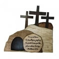 thumbnail image 3 of Escena de Pascua decoración de madera estatuilla de tumba, decoración de Pascua, adorno de artesanía rústica de madera para escritorio de mesa Estilo B, 3 of 8