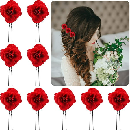 9 Pieces Rose Flower Hair Clips Elegant Red Rose Bridal Hair Pin Rose Flora  Bridesmaids Head Bobby Pins Wedding Hairpin Women and Girls Hair Accessories  for Wedding Party | Walmart Canada