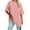 Pink, variant on YHAJDS Womens Tops Short Sleeve Round Neck Solid Color Cotton Waist Tie Casual Loose Tees