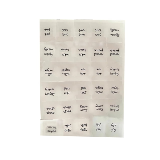 Bible Tabs for Women and Men – 1 Sheet Multicolor Laminated Scripture Reference Labels for Easy Navigation and Bible Study