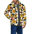 thumbnail image 2 of Honeii Sunflower Cow Print Hoodies for Men, Pullover & Full Zip, Breathable Zip up Hoodie, Sweatshirt-3X-Large, 2 of 5
