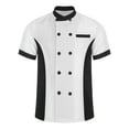 thumbnail image 3 of Hansber Unisex Lightweight Chef Coat Professional Cook Chef Jacket Kitchen Work Uniform for Men and Women White L, 3 of 5