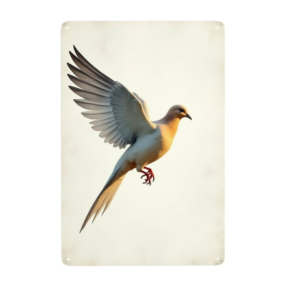 Mourning Dove Bird Vintage Metal Plaque Sign Retro Vintage Metal Tin Signs For Women Men Garden Wall Decor For Home Bathroom Man Cave Cafe Garage Wall Sign 12X8 In