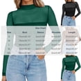 thumbnail image 3 of hlysgo Womens Mesh Sheer Long Sleeve Top Mock Turtle Neck Shirts Ruched Casual Going Out Blouses Black,L, 3 of 5