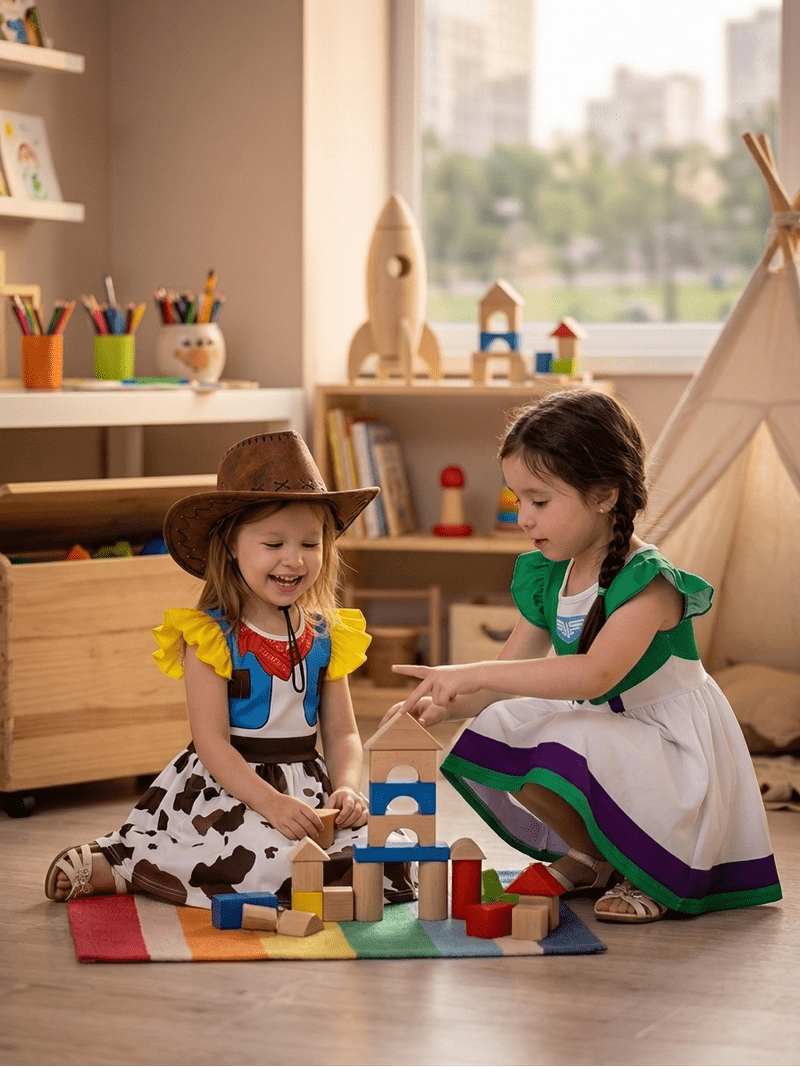 western dress up party Kids 3 Piece Set Cowgirl Western Outfit Cosplay Cowboy Costume Dress Up Party
