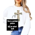 thumbnail image 2 of Ink-Printed Image NOT Quilt - He Is Risen Cross Sweatshirt for Women Easter Pullover Army Green Sweatshirt Adult X-Large, 2 of 8