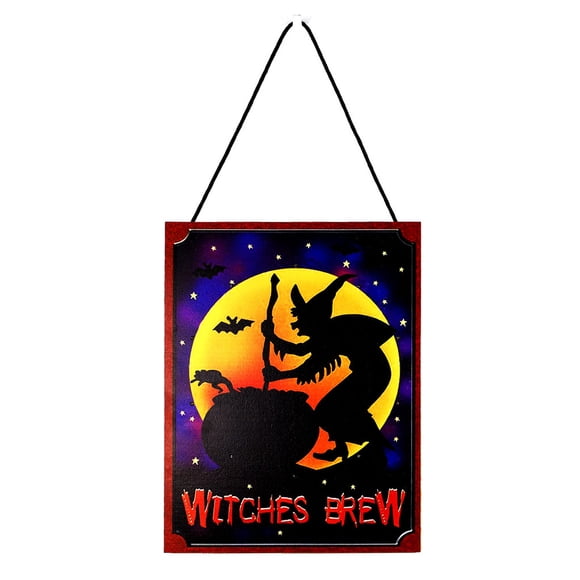 Inteprter Letrero de Luz LED de Halloween 30V Trick or Treat Patrón de esqueleto Colgador con cuerda Colgante de ventana para puerta Jardín Patio Kits de decoración para fiestas Tipo 4 Inteprter HA063929-04