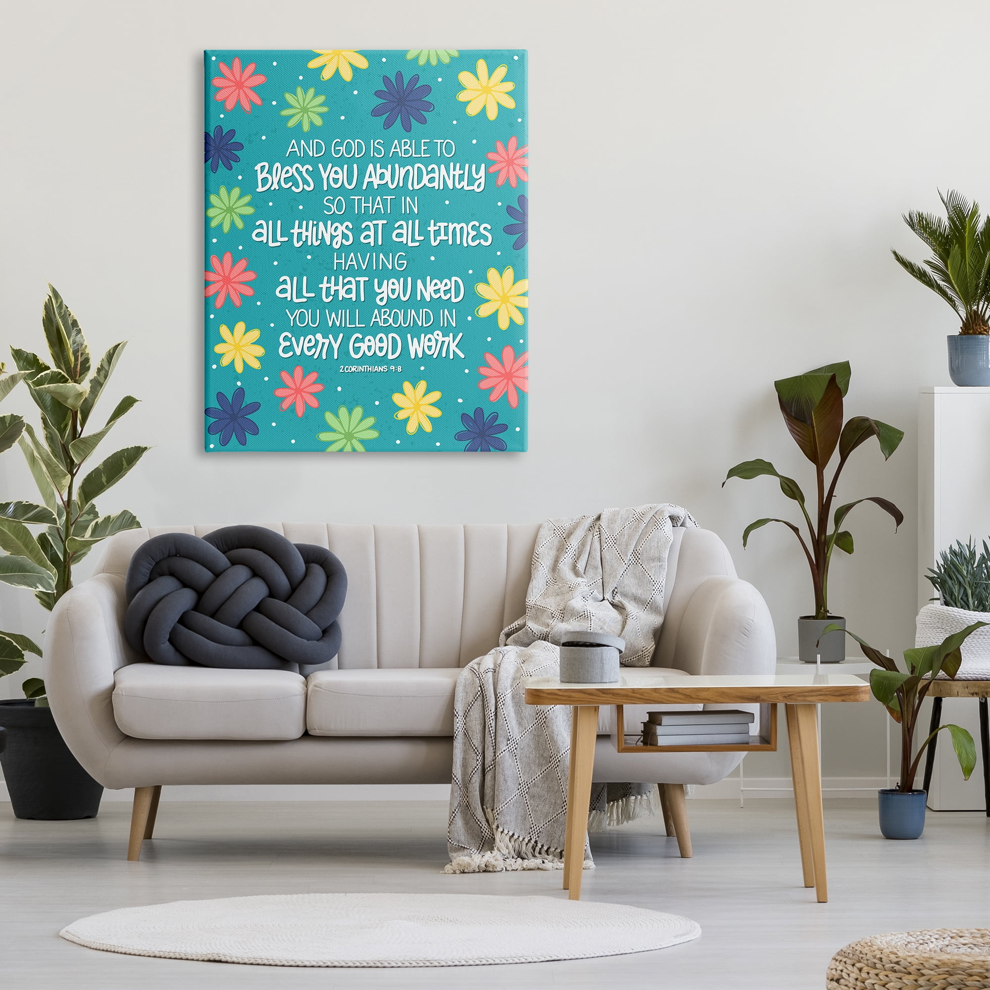 Stupell Industries Will Abound Every Good Work Corinthians 9:8 Proverbs, 36 x 48, Design by Raye Allison Creations